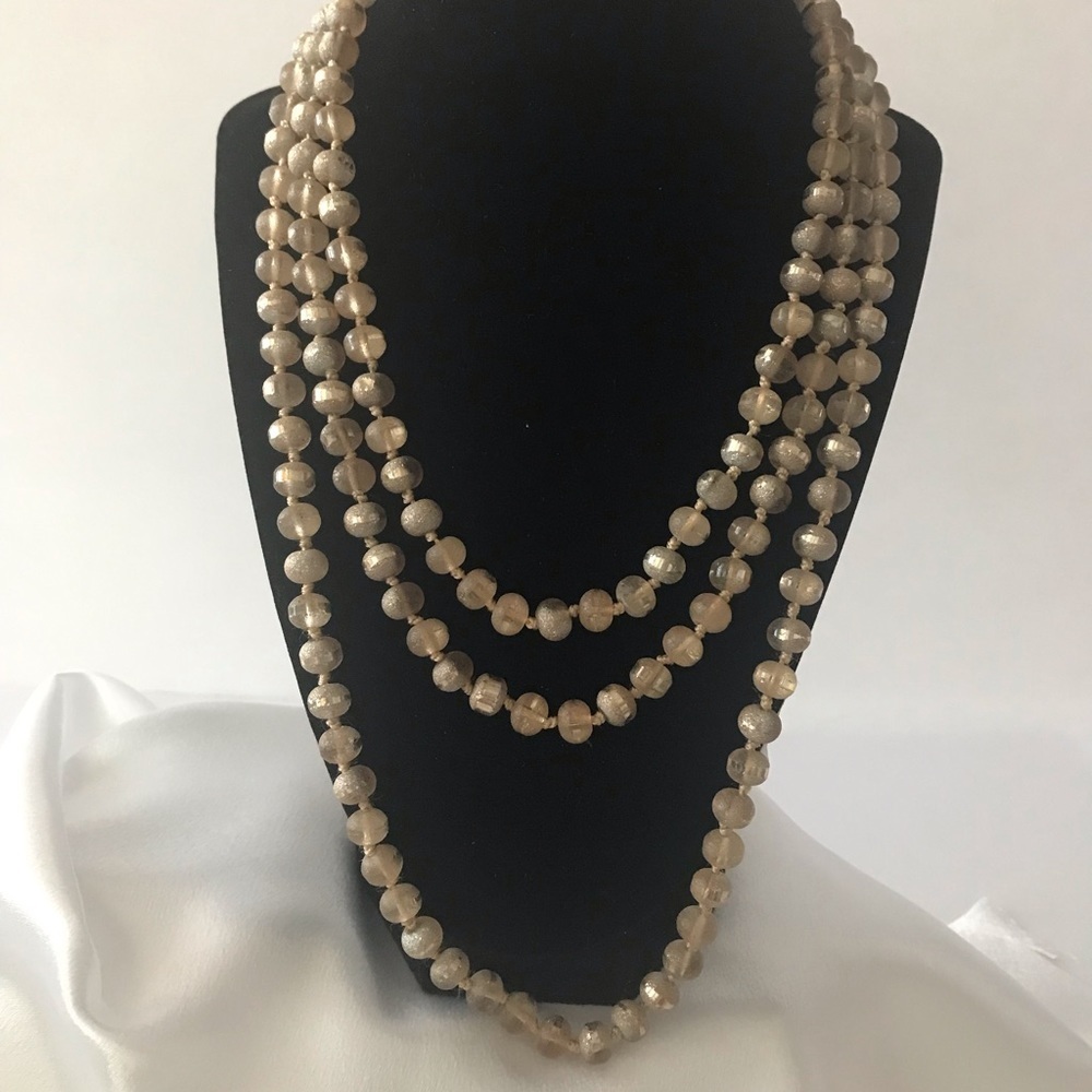 Vivian O’Nay long gold beaded necklace. NWT